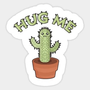 Kawaii Hug Me Cactus Sticker